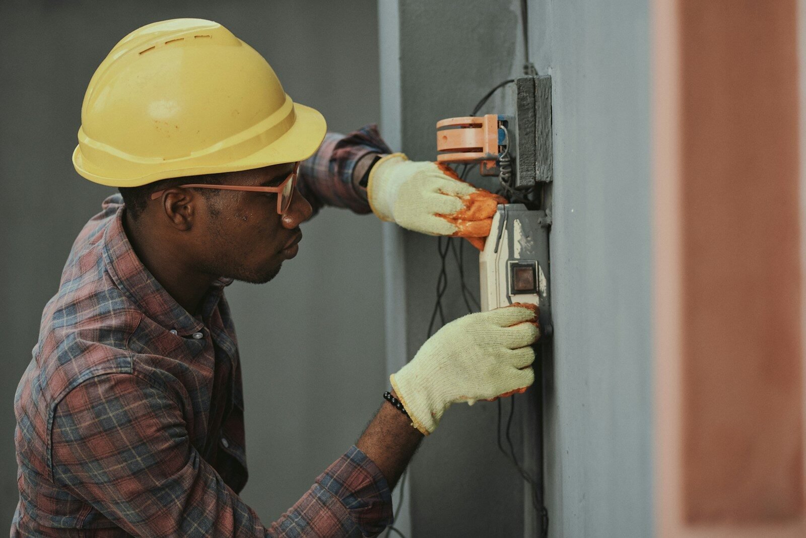 Electrician installing wiring in Perth
