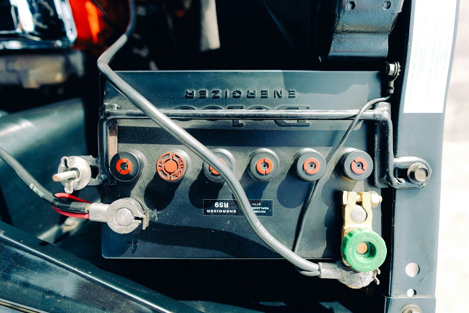Car battery close-up in Perth