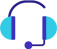"Customer support icon with headset and chat bubble in dual-tone style